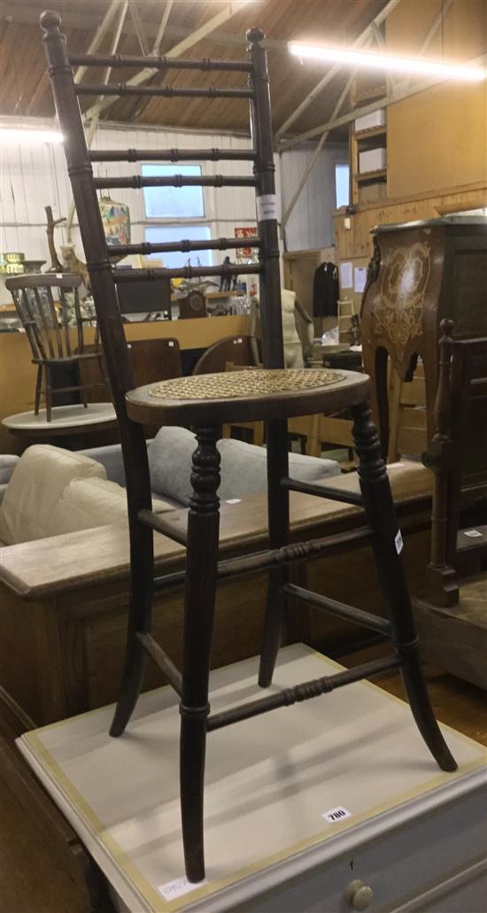 Early Victorian childs cane seated correction chair